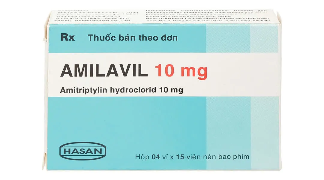 Amilavil 10mg Hasan (H/60v) - Thuốc điều trị trầm cảm, đau thần kinh (6 vỉ x 10 viên)